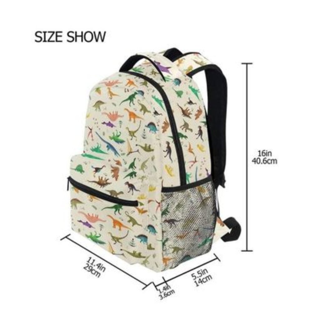 NEW Dinosaur Pattern Backpack School Bag NEW - Picture 2 of 7
